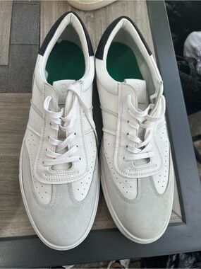 GREATS the Charlie Men's White Leather & Suede Casual Sneakers